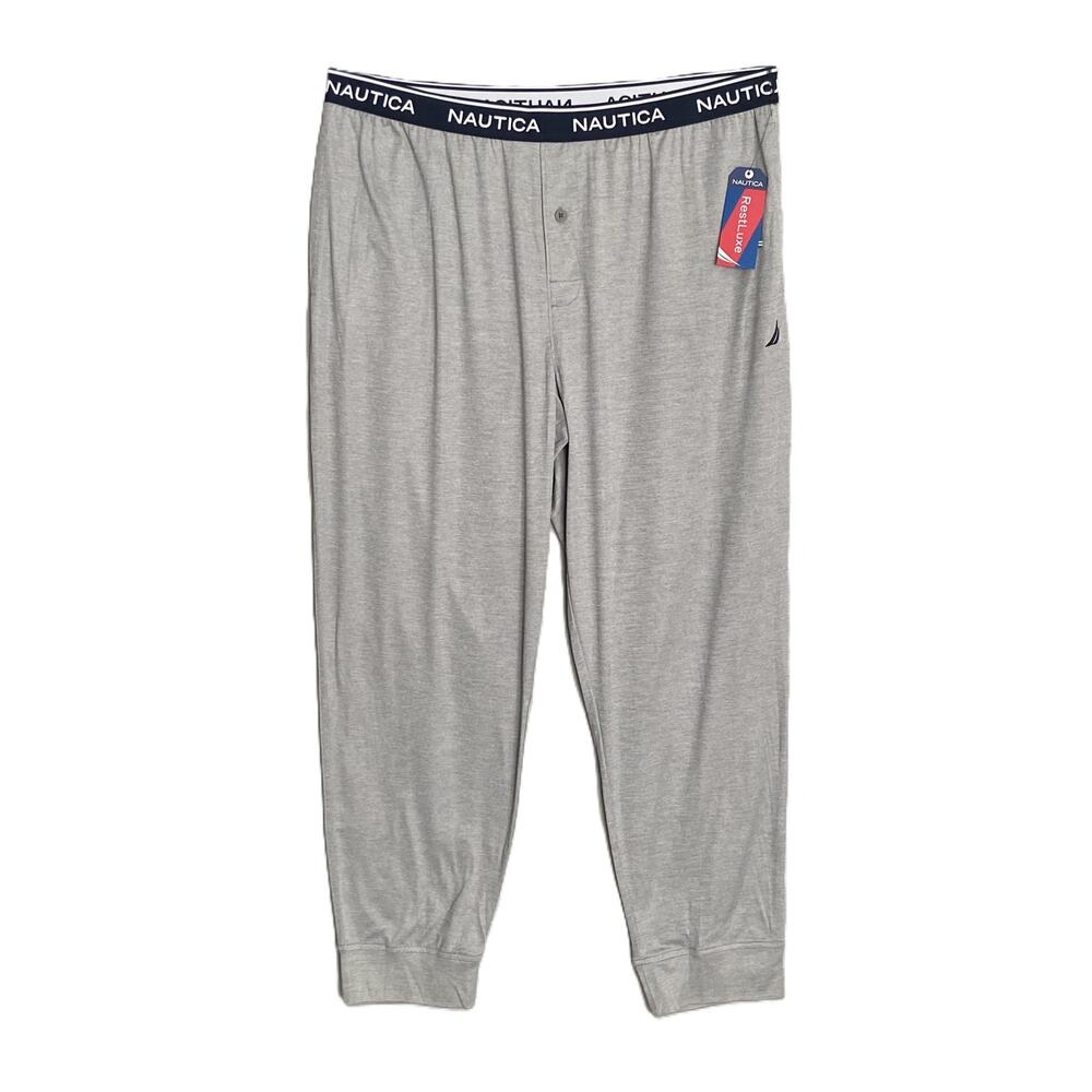 Nautica Sleep Pant Men's XL RestLuxe Elastic Waist Pockets Gray Heather NEW